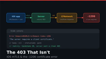 The 403 That Isn't: iOS Swallows Forbidden Responses Behind mTLS
